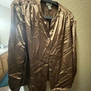 Shiny bronze dressy blouse